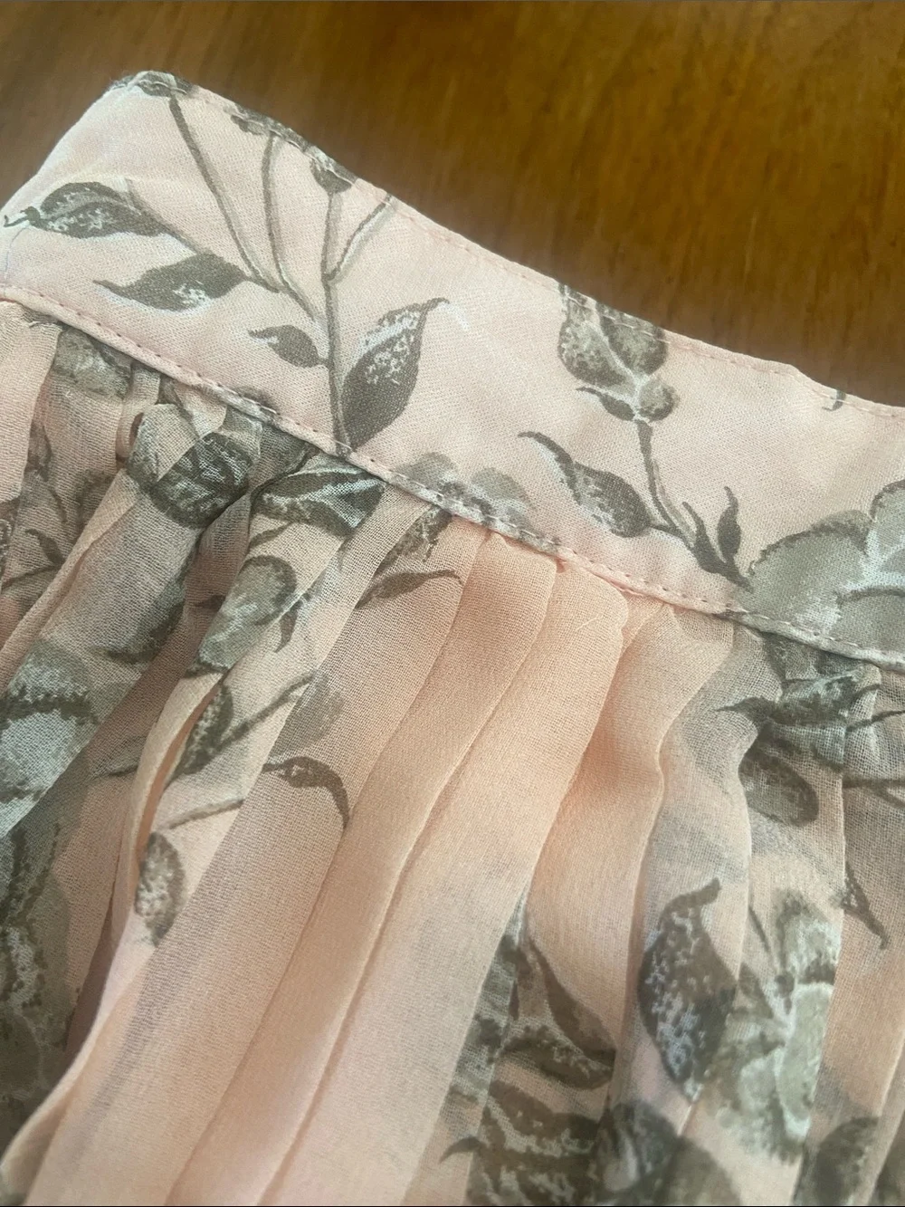 Vintage Silk Pleated Pink Floral Tiered Midi Skirt Romantic Fairycore XS